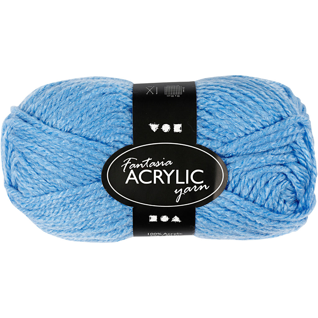Acrylgaren, Blauw, 50gr, 80m