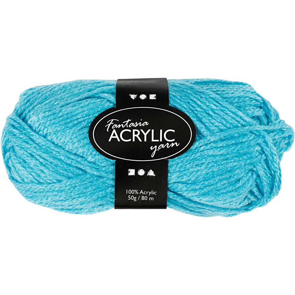 Acrylgaren, Turqoise, 50gr, 80m