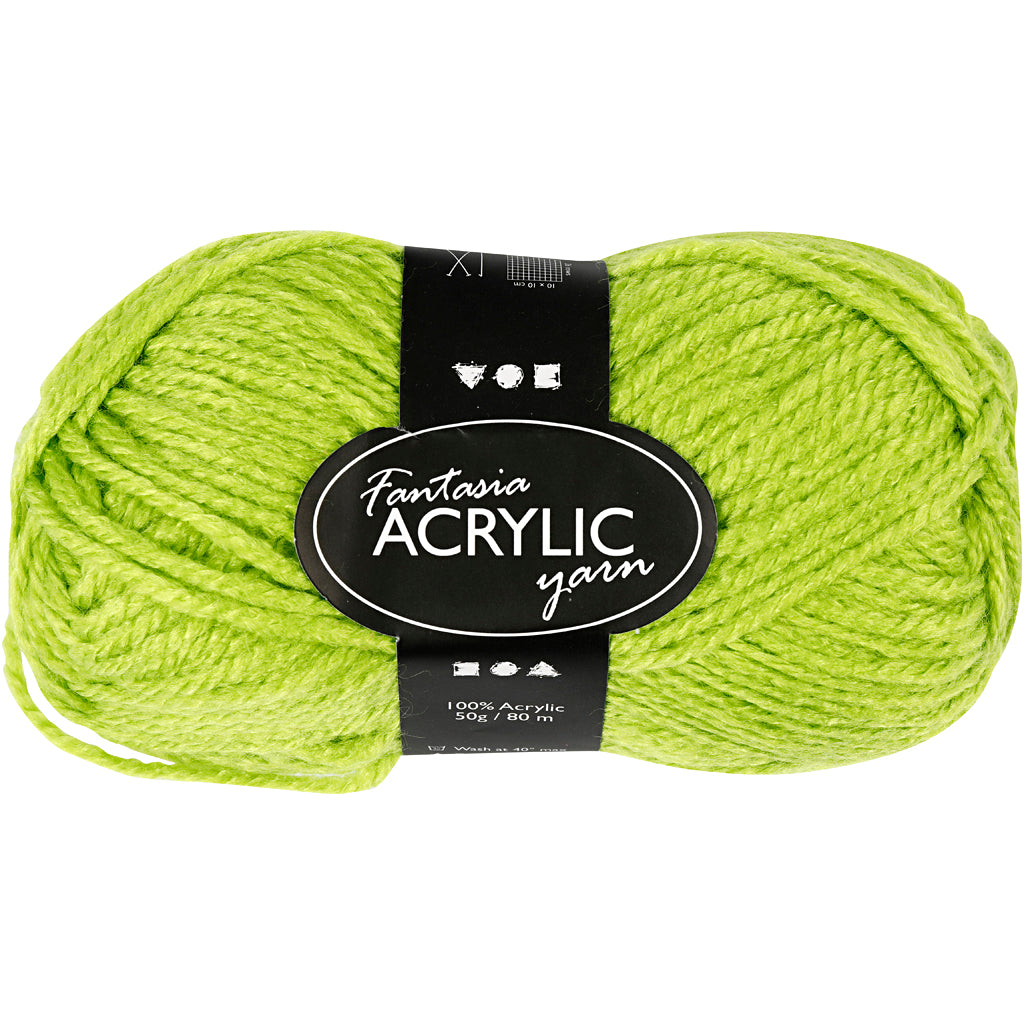 Acrylgaren, Lichtgroen, 50gr, 80m