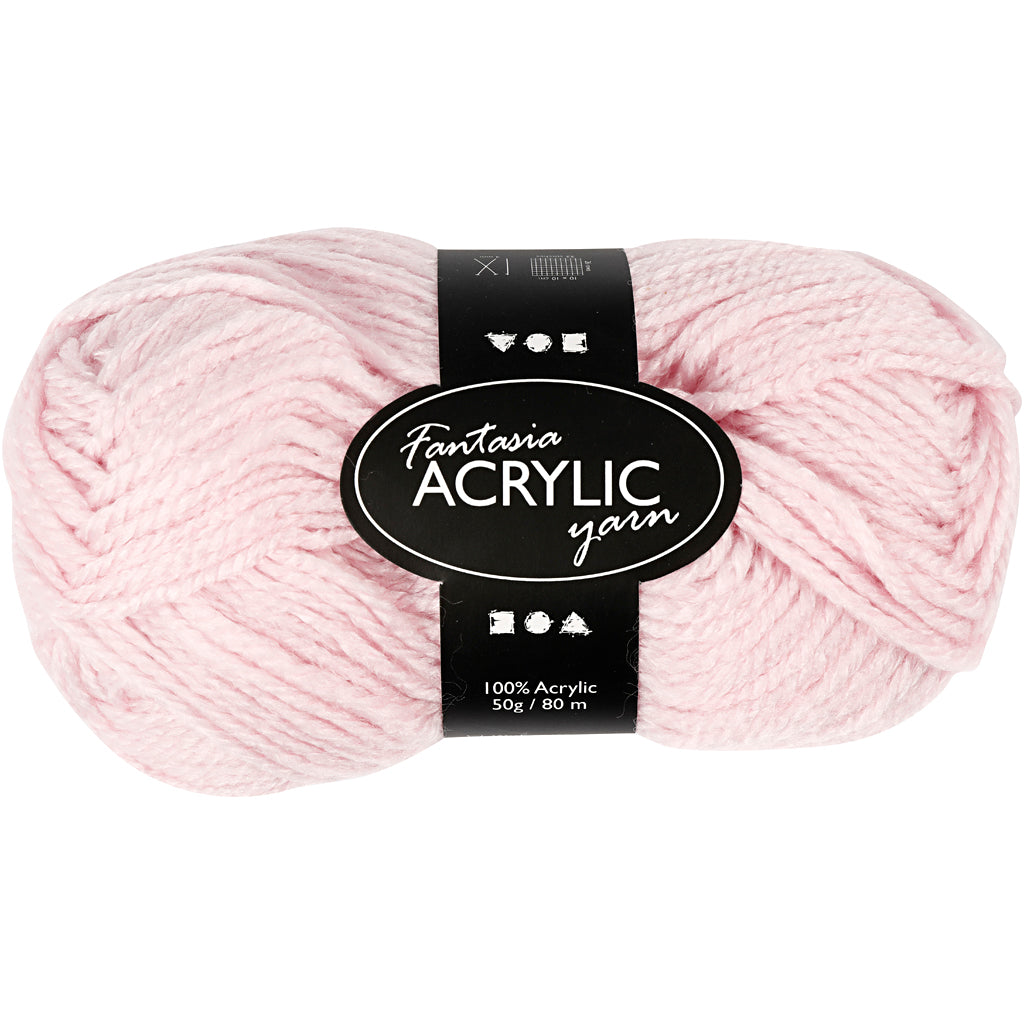 Acrylgaren, Lichtrood, 50gr, 80m