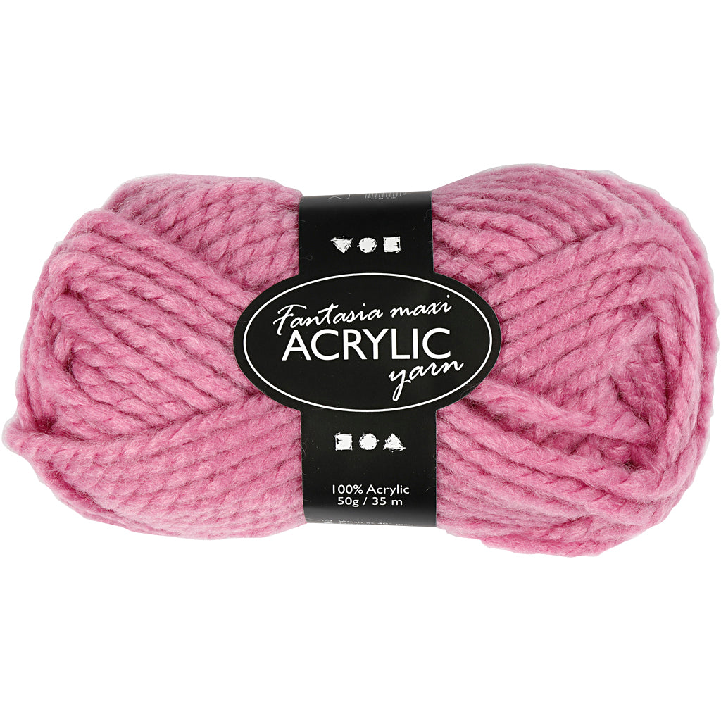 Creativ company fantasia acrylgaren, l: 35 m, maxi, roze, 50 gr 1 bol