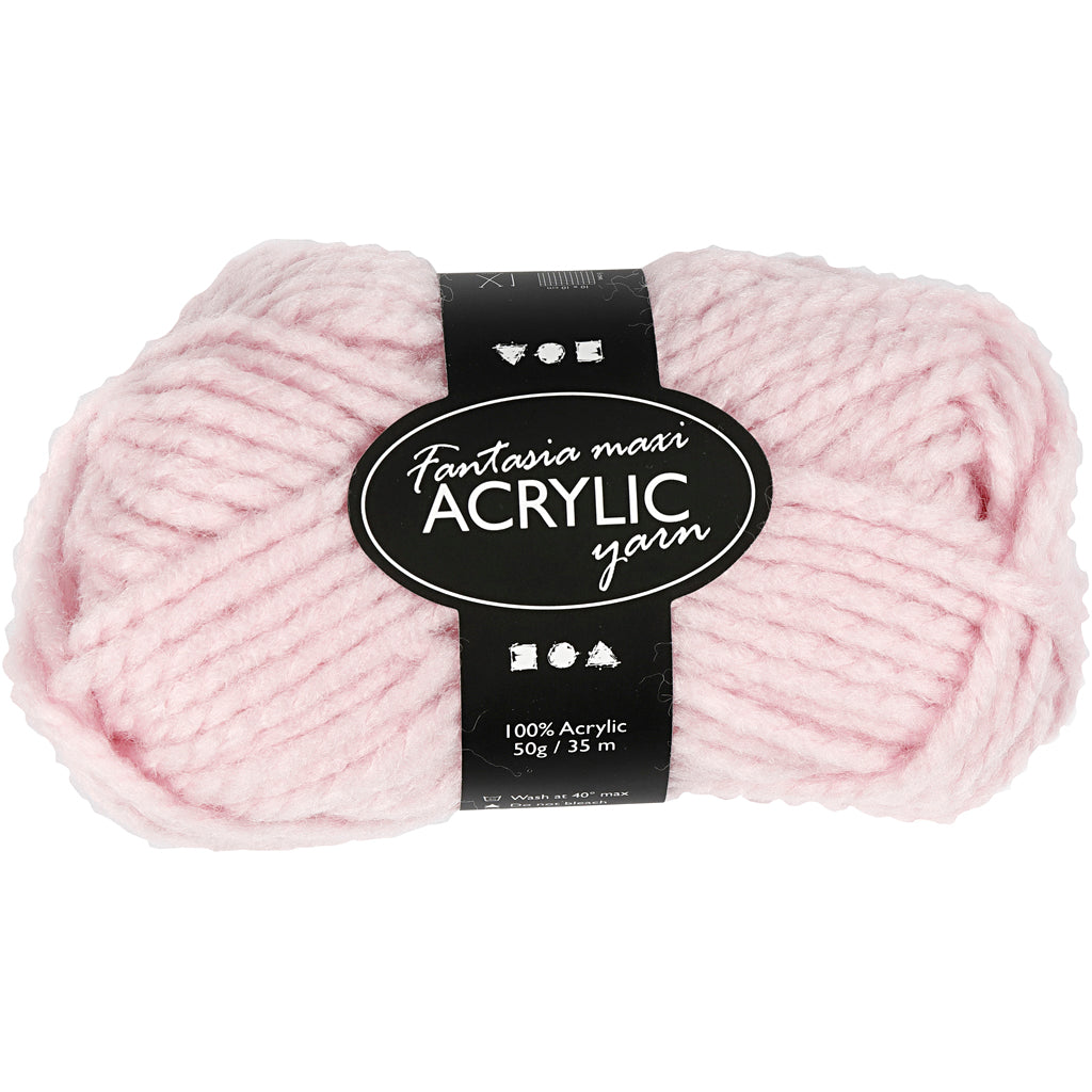Creativ company fantasia acrylgaren, l: 35 m, maxi, lichtrood, 50 gr 1 bol