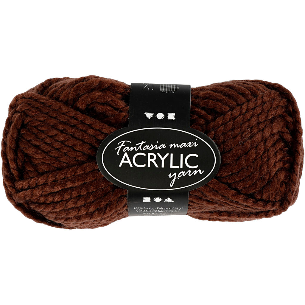 Acrylgaren, Bruin, 50gr, 80m