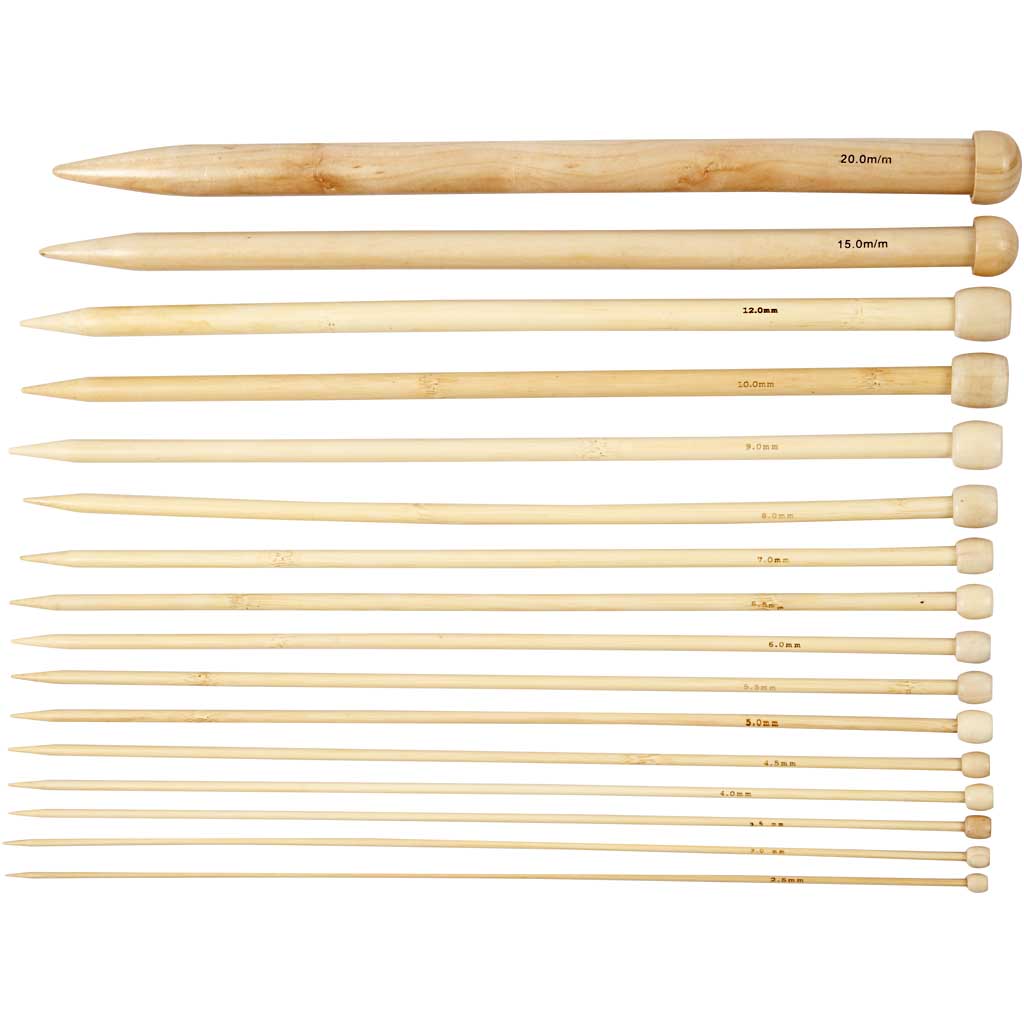 Creativ company breinaalden, l: 35 cm, afm 2,5-20 mm, 16 paar 1 doos