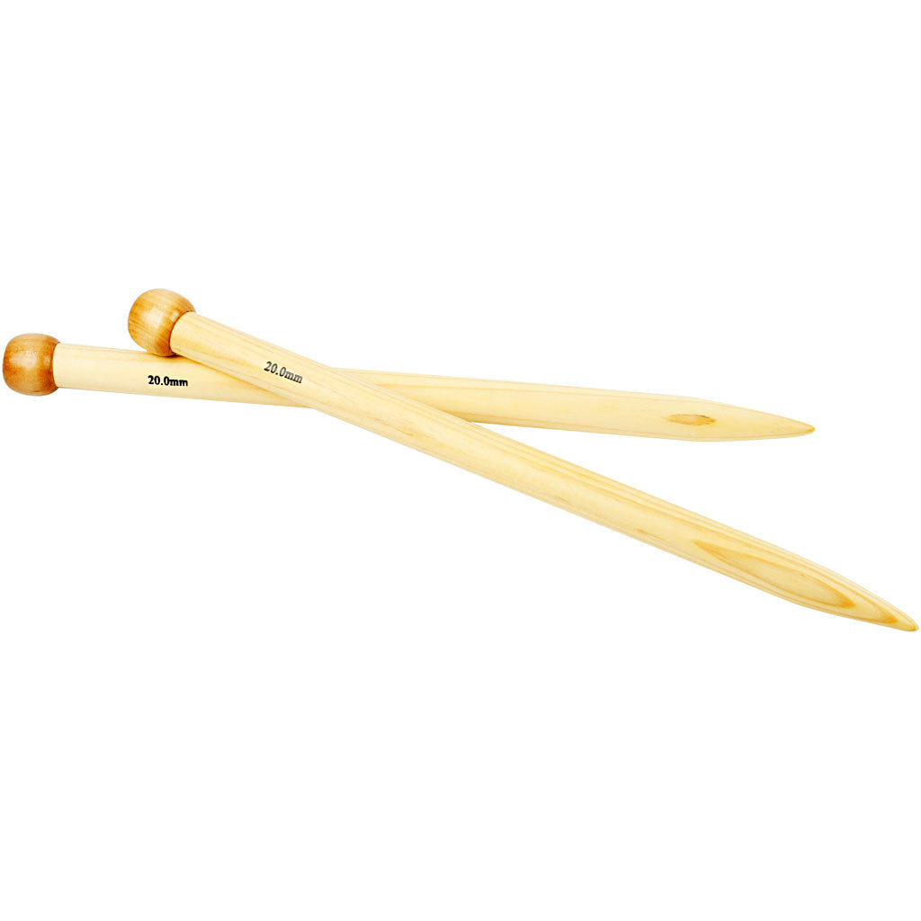 Creativ company breinaalden, l: 35 cm, afm 20 mm, 1 paar