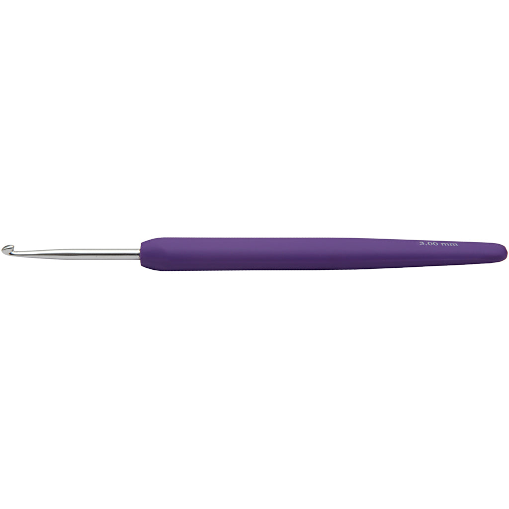 Creativ company haaknaalden, afm 3, l: 13,3 cm, afm 3 mm, paars, 1 stuk