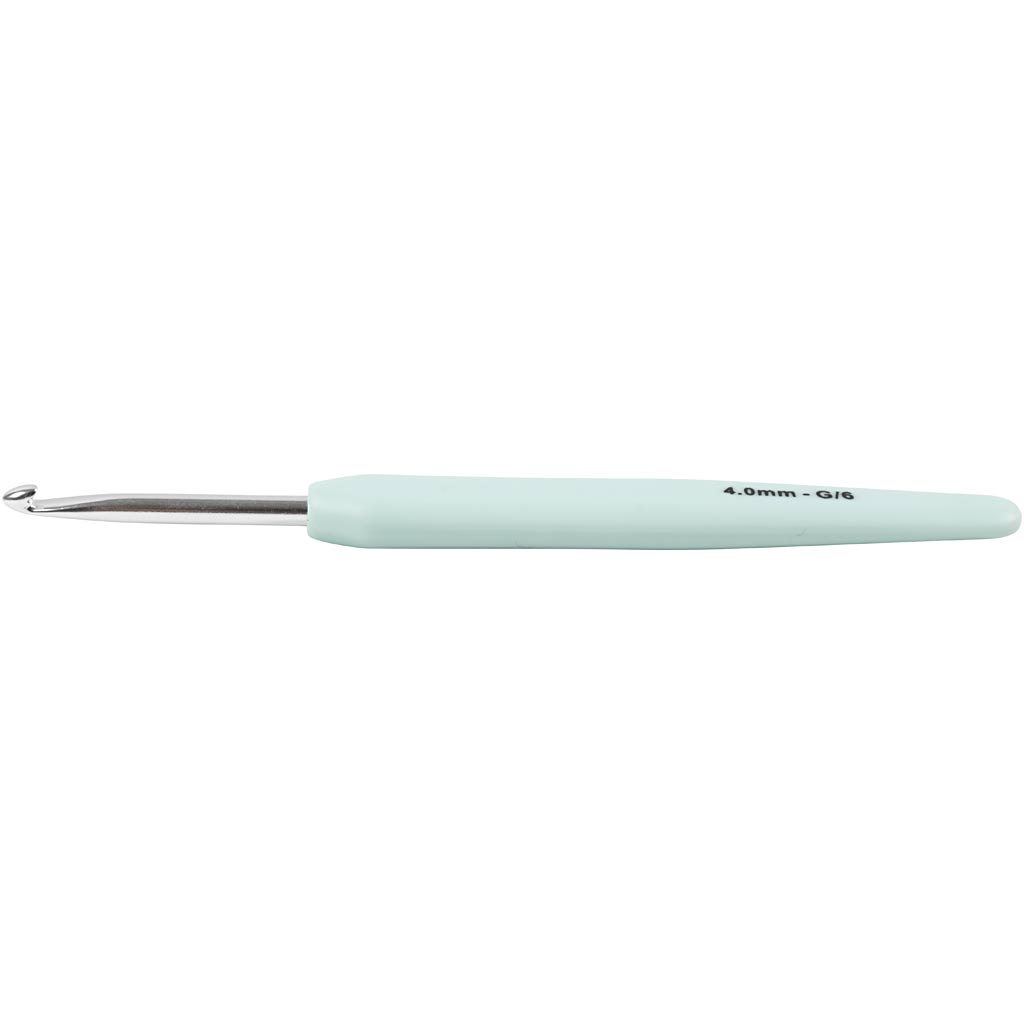 Creativ company haaknaalden, afm 4, l: 13,3 cm, afm 4 mm, pastel groen, 1 stuk