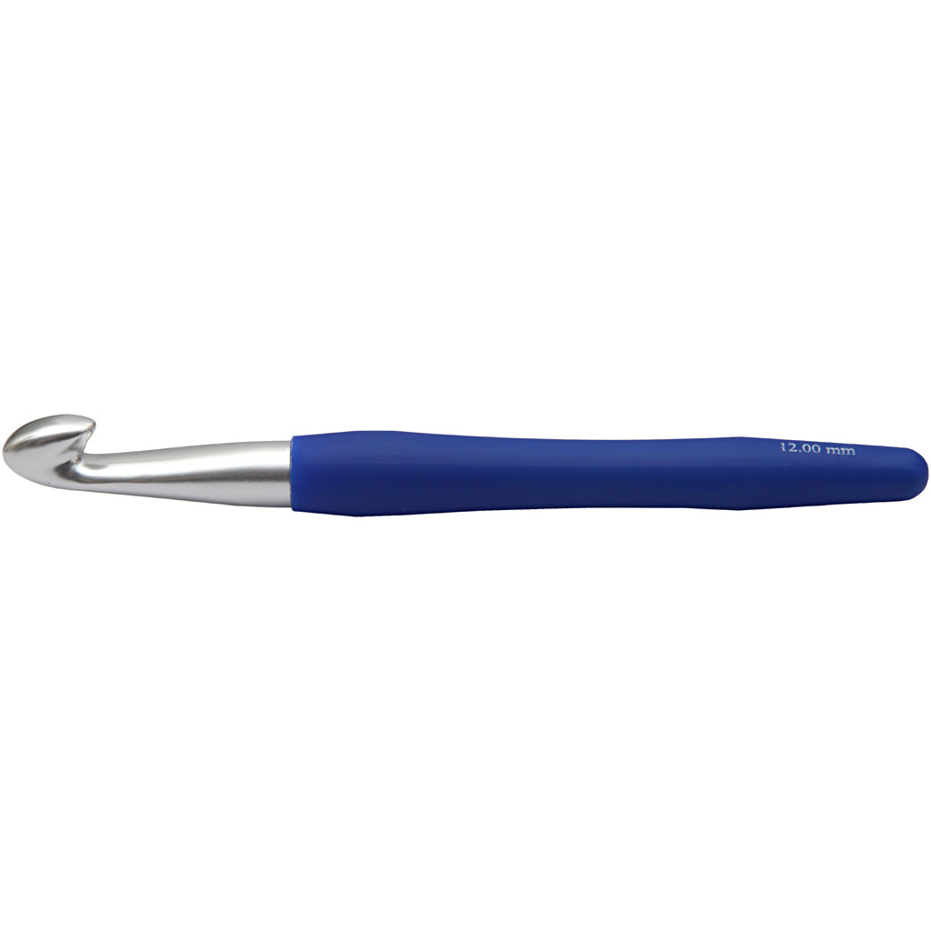Creativ company haaknaalden, afm 12, l: 16 cm, afm 12 mm, blauw, 1 stuk