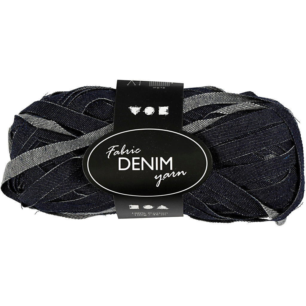 Creativ company denim textielgaren, l: 45 m, blauw, 100 gr 1 bol