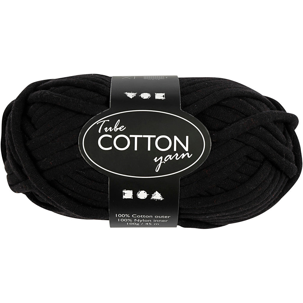 Creativ company textielgaren, l: 45 m, zwart, 100 gr 1 bol