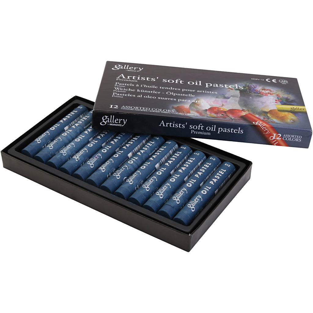 Galerij oliepastel, l: 7 cm, d 11 mm, dikte 11 mm, pruisisch blauw (447), 12 stuk 1 doos