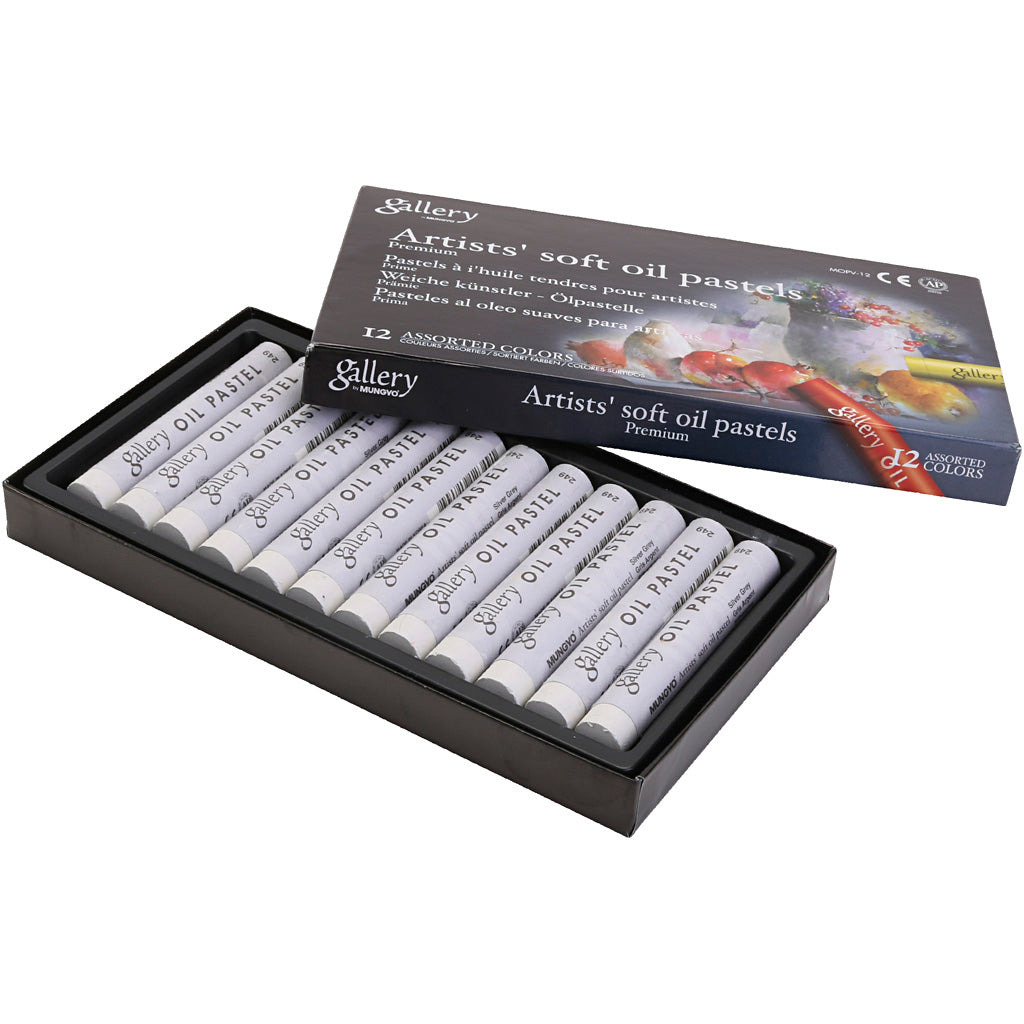 Galerij oliepastel, l: 7 cm, d 11 mm, dikte 11 mm, grijs metaal, 12 stuk 1 doos