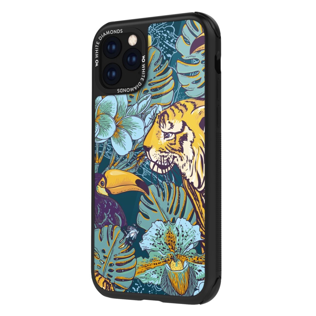 White diamonds cover jungle tiger iphone 11