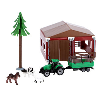 Boerderij met tractor en dieren