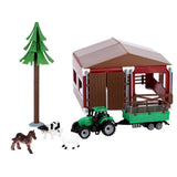 Boerderij met tractor en dieren