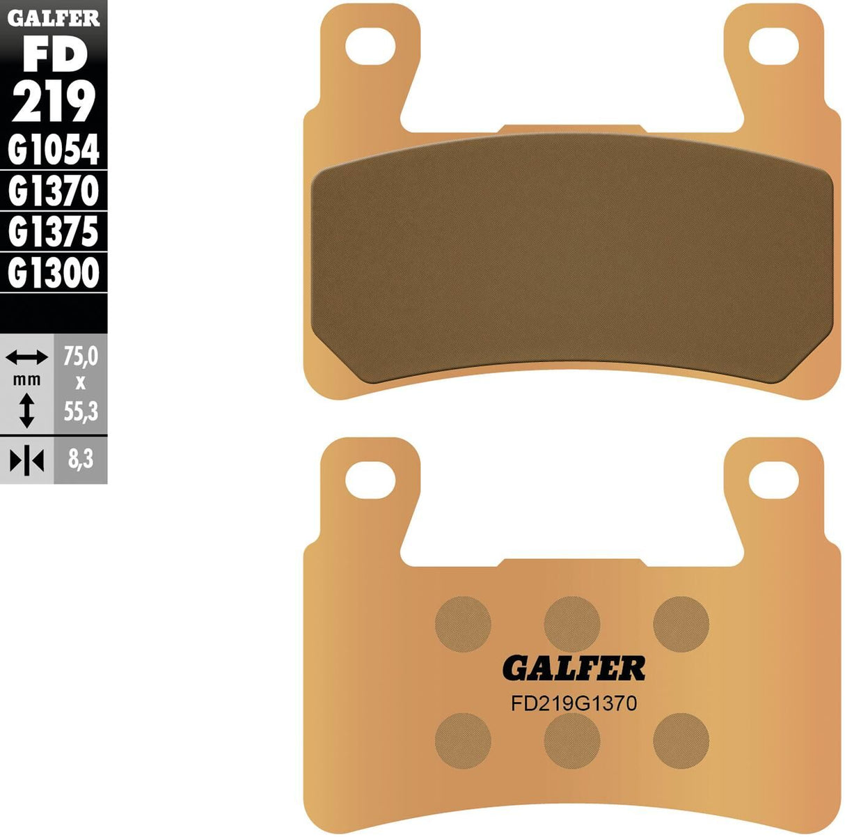 Galfer remblokken fd219 remblokken fd219 g1370 sint. metalen straat