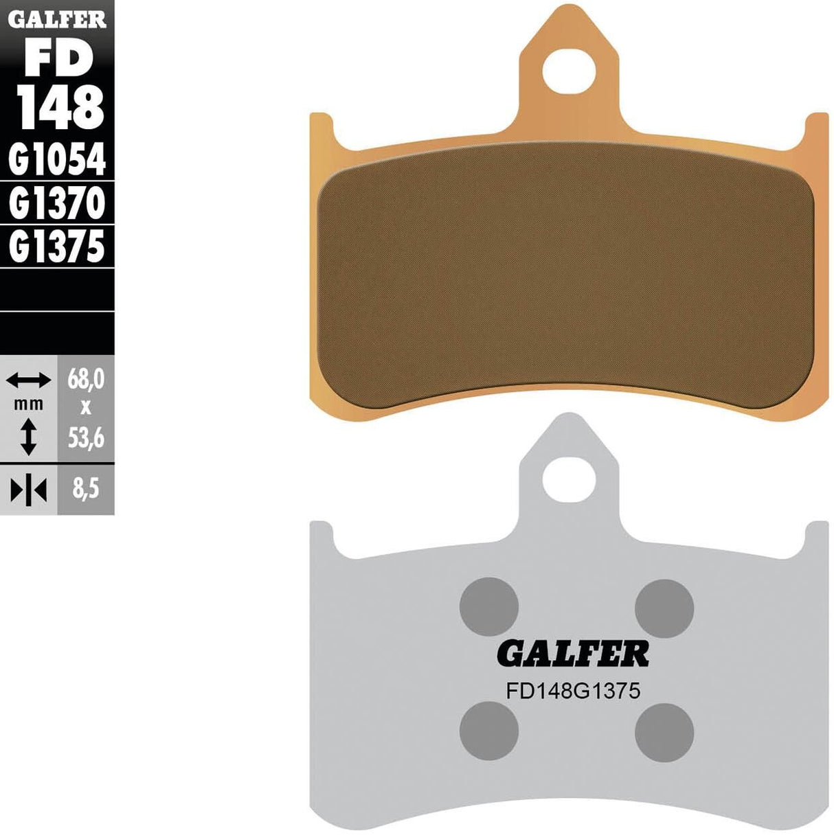 Galfer remblokken fd148 brake pad fd148 g1375 sintered metal