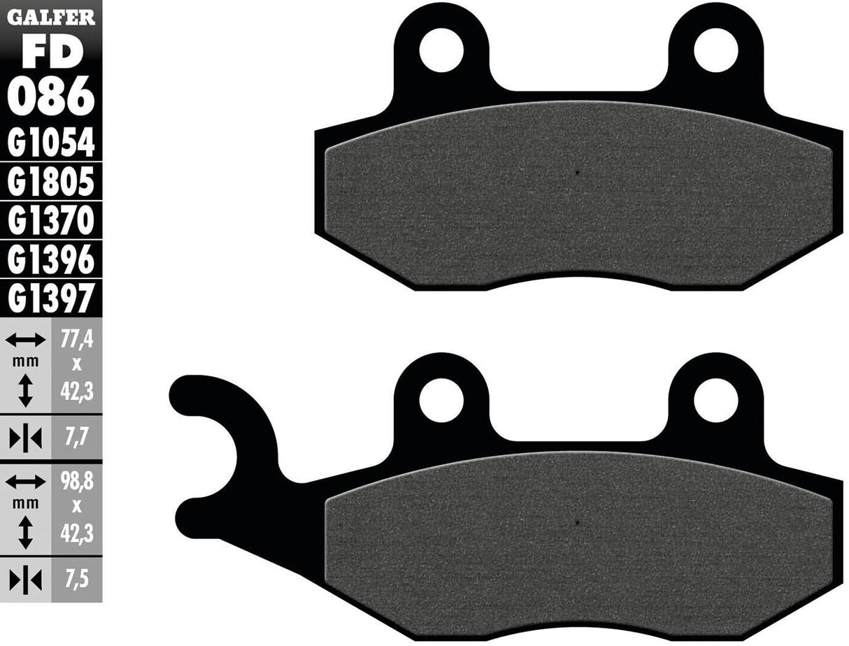 Galfer remblokken fd086 brake pad fd086 g1054 organic