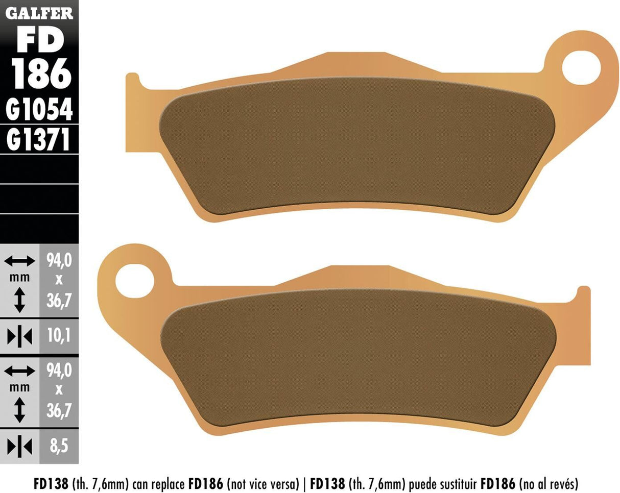 Galfer remblokken fd186 brake pad fd186 g1371 sintered metal