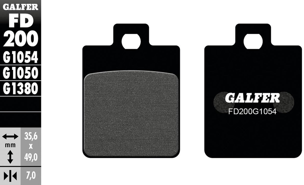 Galfer remblokken fd200 brake pad fd200 g1054 organic standard