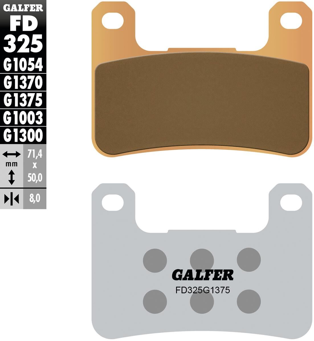 Galfer remblokken fd325 brake pad fd325 g1375 sint.metal str. sp.