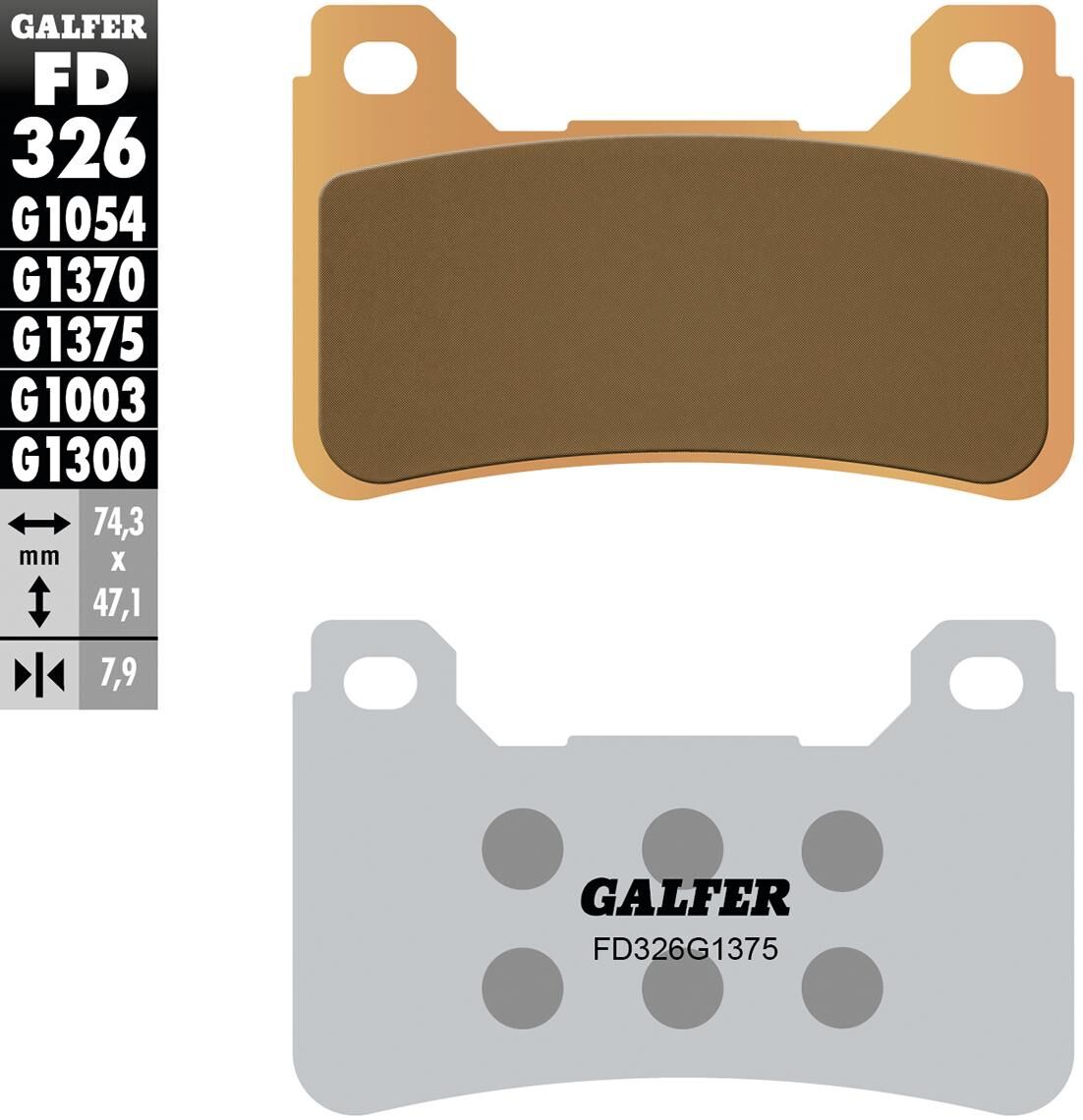 Galfer remblokken fd326 brake pad fd326 g1375 sint.metal str. sp.