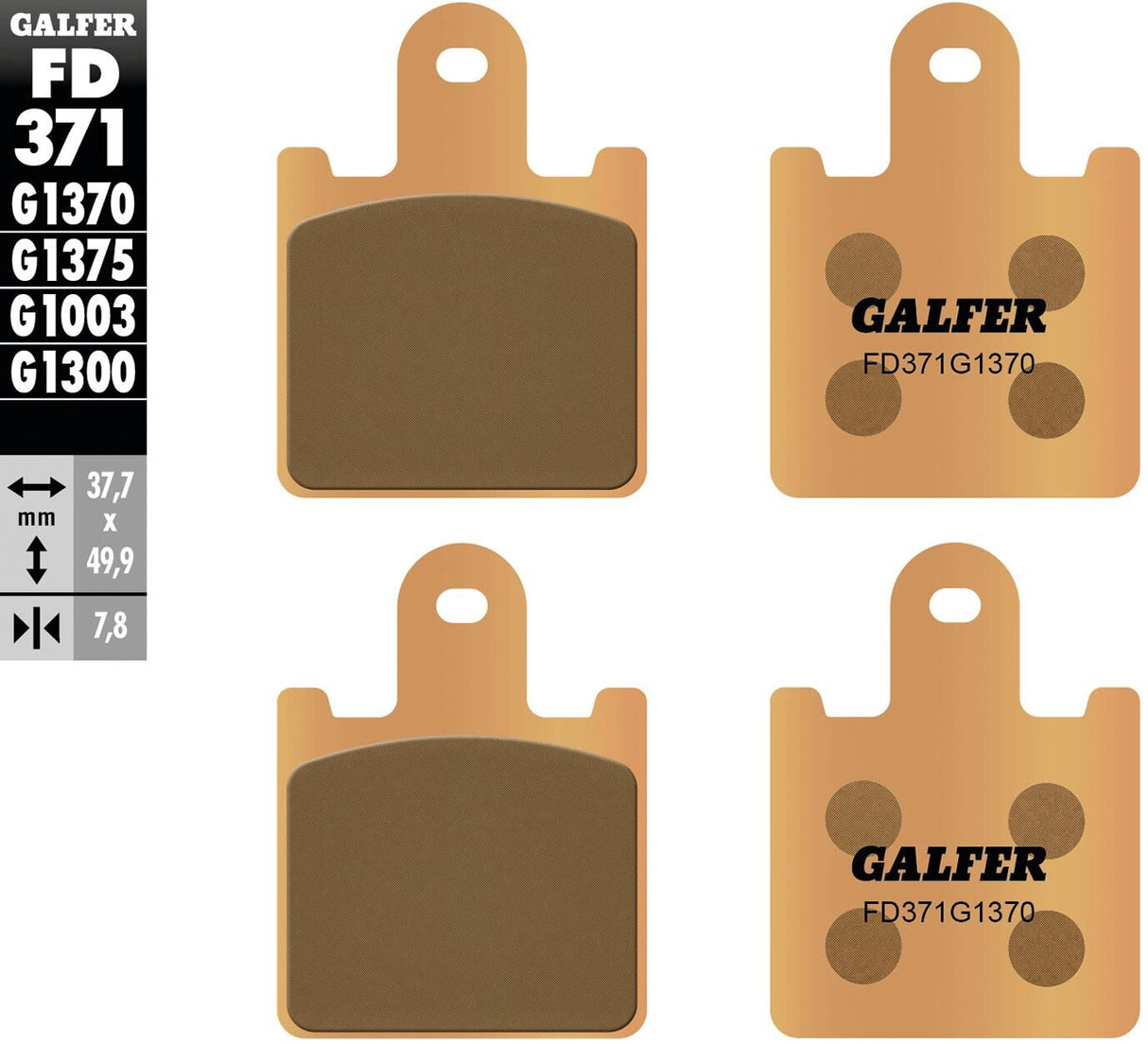 Galfer remblokken fd371 brake pad fd371 g1370 sint.metal street
