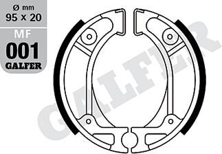 Galfer remschoenen mf001 brake shoe mf001 g2165 organic