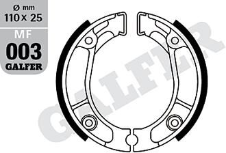 Galfer remschoenen mf003 brake shoe mf003 g2165 organic