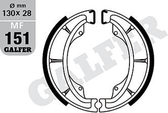 Galfer remschoenen mf151 brake shoe mf151 g2165 orgnic