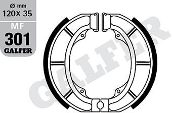 Galfer remschoenen mf301 brake shoe mf301 g2165 organic