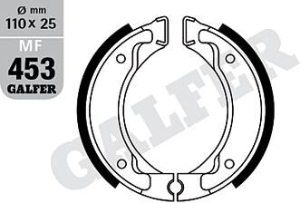 Galfer remschoenen mf453 brake shoe mf453 g2165 organic
