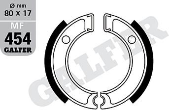Galfer remschoenen mf454 brake shoe mf454 g2165 organic