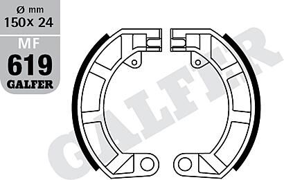 Galfer remschoen mf619 brake shoe mf619 g2165 organic