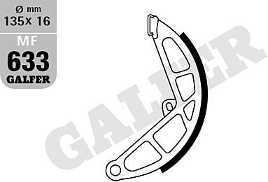 Galfer remschoenen mf633 brake shoe mf633 g2165 organic