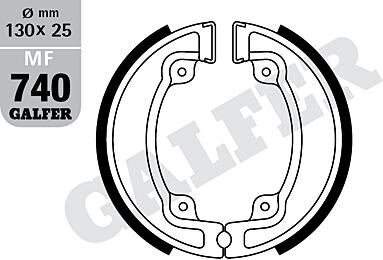 Galfer remschoenen mf740 brake shoe mf740 g2165 organic