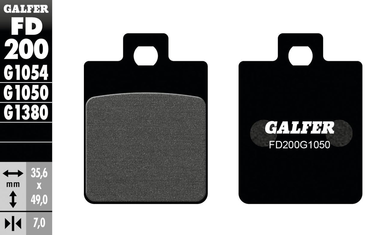 Galfer remblokken fd200 brake pad fd200 g1050 organic scooter