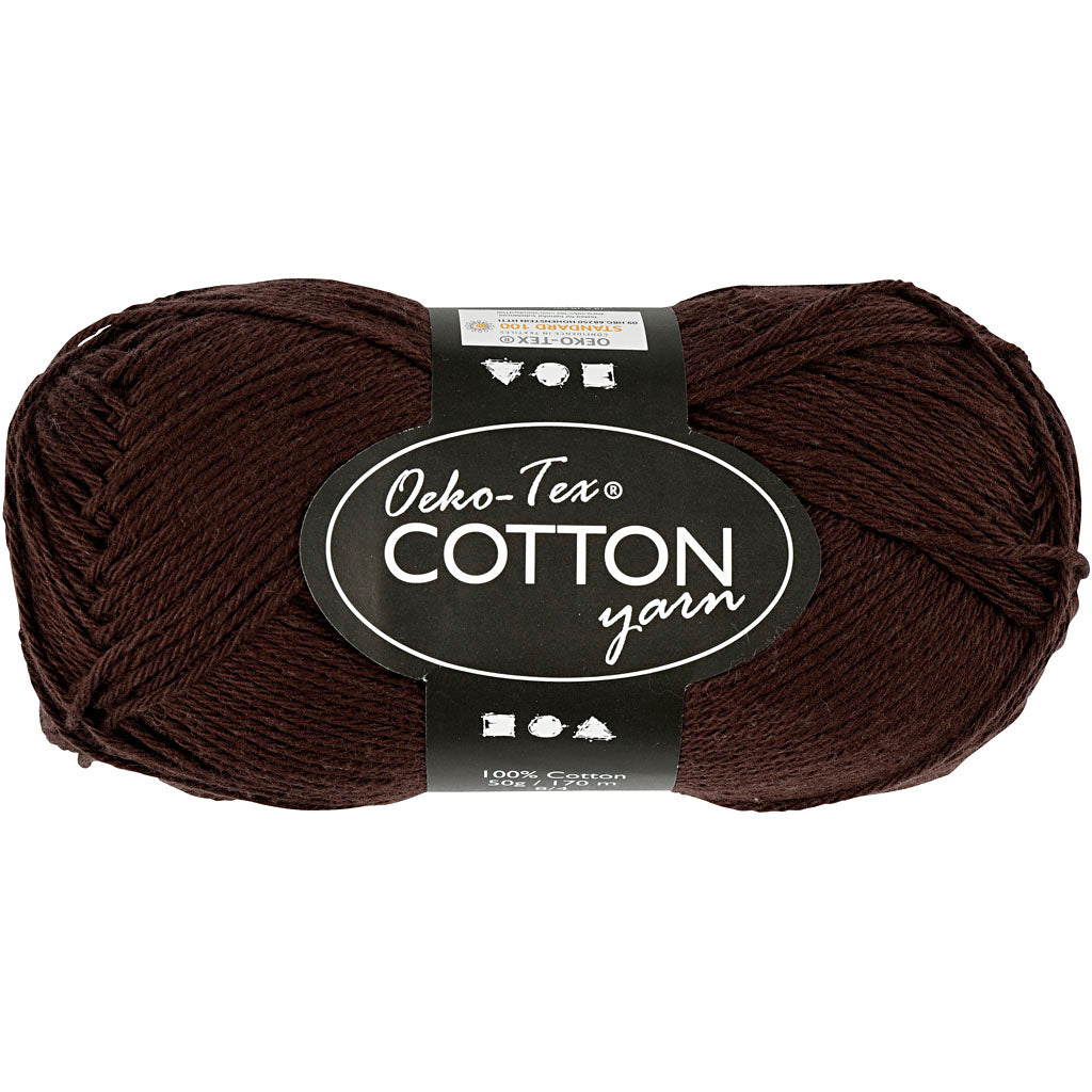 Katoengaren, Donkerbruin, 50gr, 170m