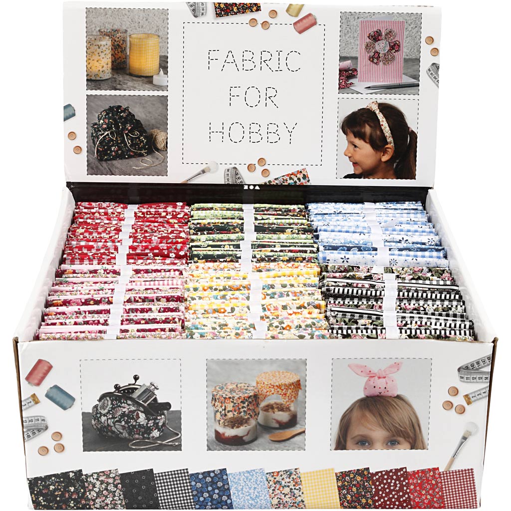 Creativ company patchwork stof, afm 45x55 cm, 100 gr, diverse kleuren, 48 bol 1 doos