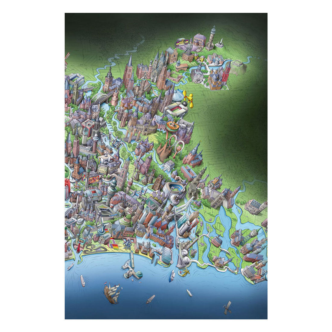 Legpuzzel nederland in vogelvlucht, 1000st.