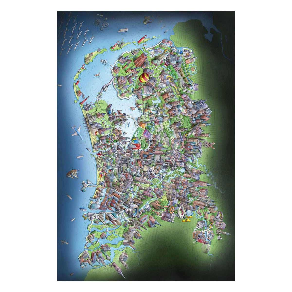 Legpuzzel nederland in vogelvlucht, 1000st.