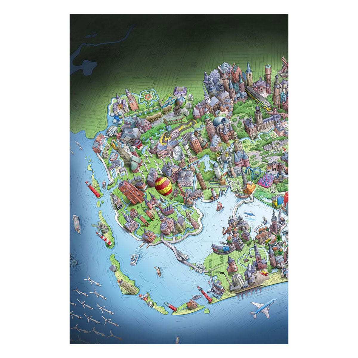Legpuzzel nederland in vogelvlucht, 1000st.