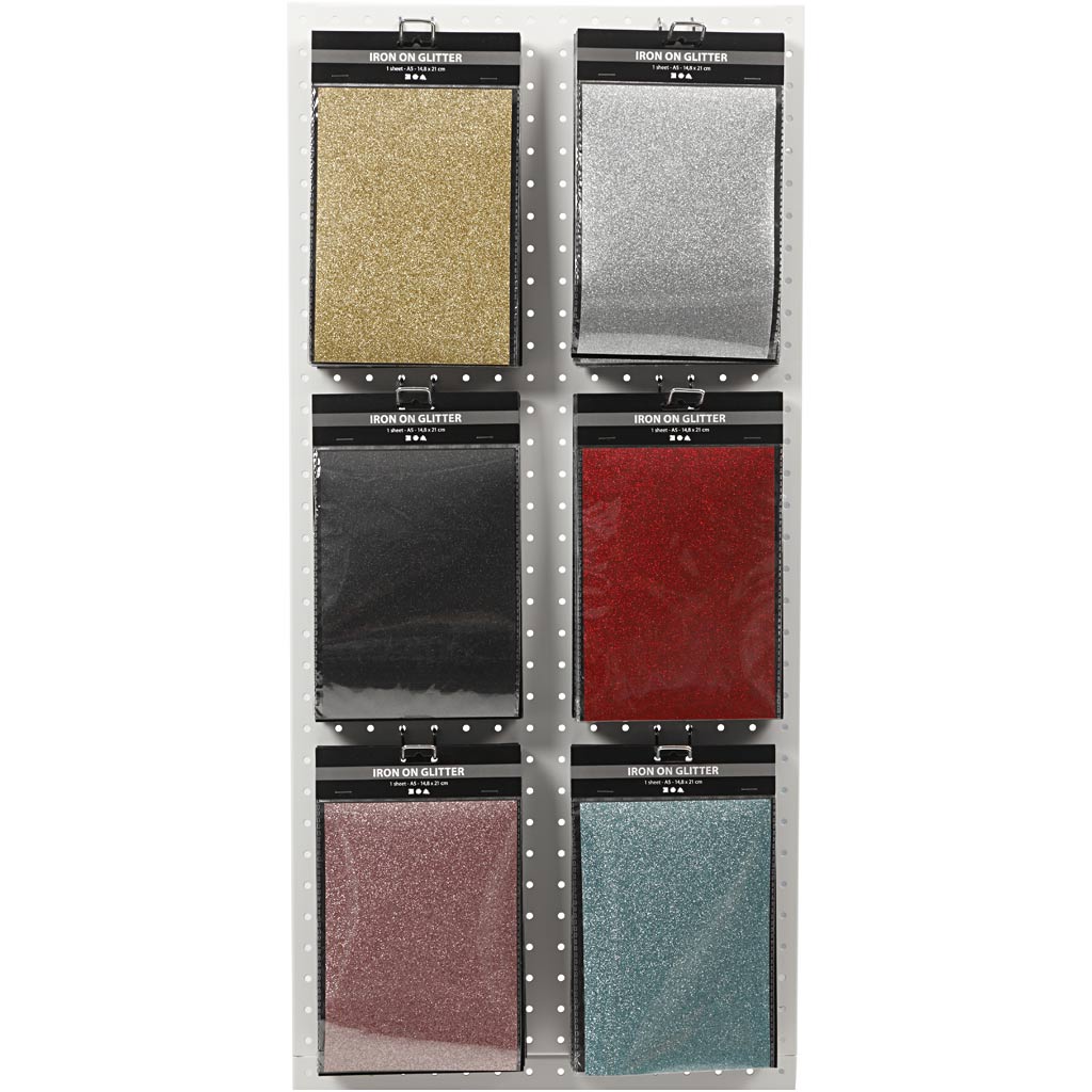 Creativ company opstrijkfolie, vel 148x210 mm, glitter, diverse kleuren, 6x10 vel 1 doos