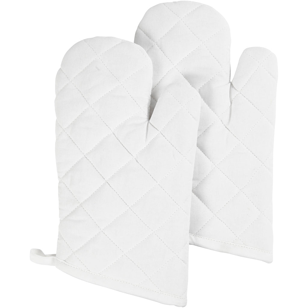 Creativ company ovenhandschoen, afm 18x28 cm, 145 gr, wit, 2 stuk 1 doos