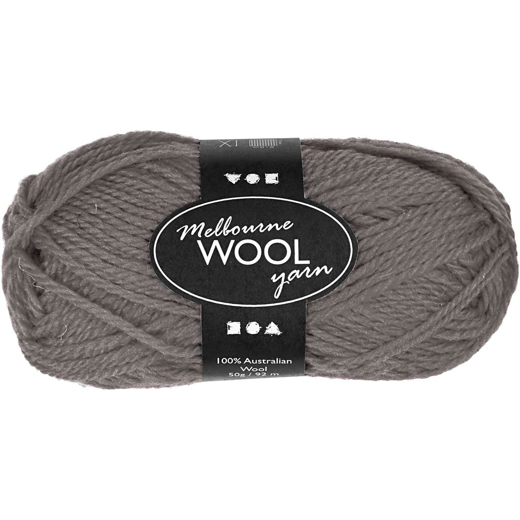 Creativ company melbourne wolgaren, l: 92 m, grijs, 50 gr 1 bol