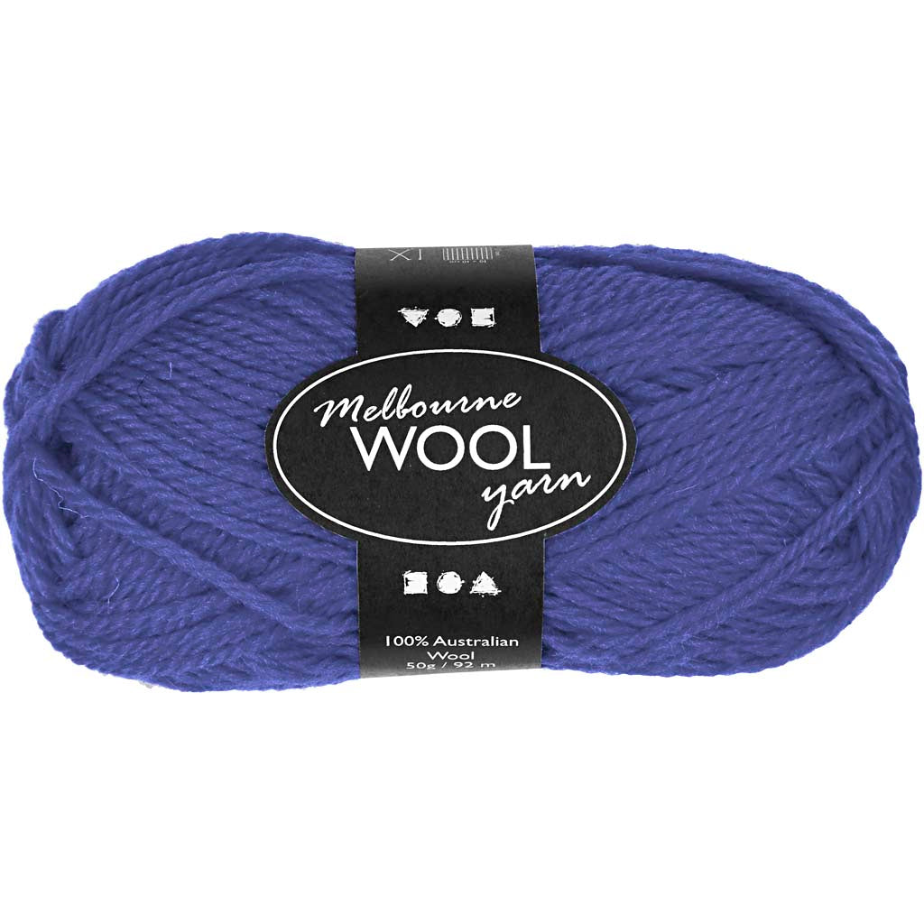 Creativ company melbourne wolgaren, l: 92 m, blauw, 50 gr 1 bol