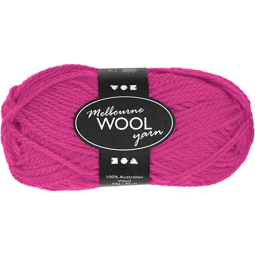Creativ company melbourne wolgaren, l: 92 m, neon roze, 50 gr 1 bol