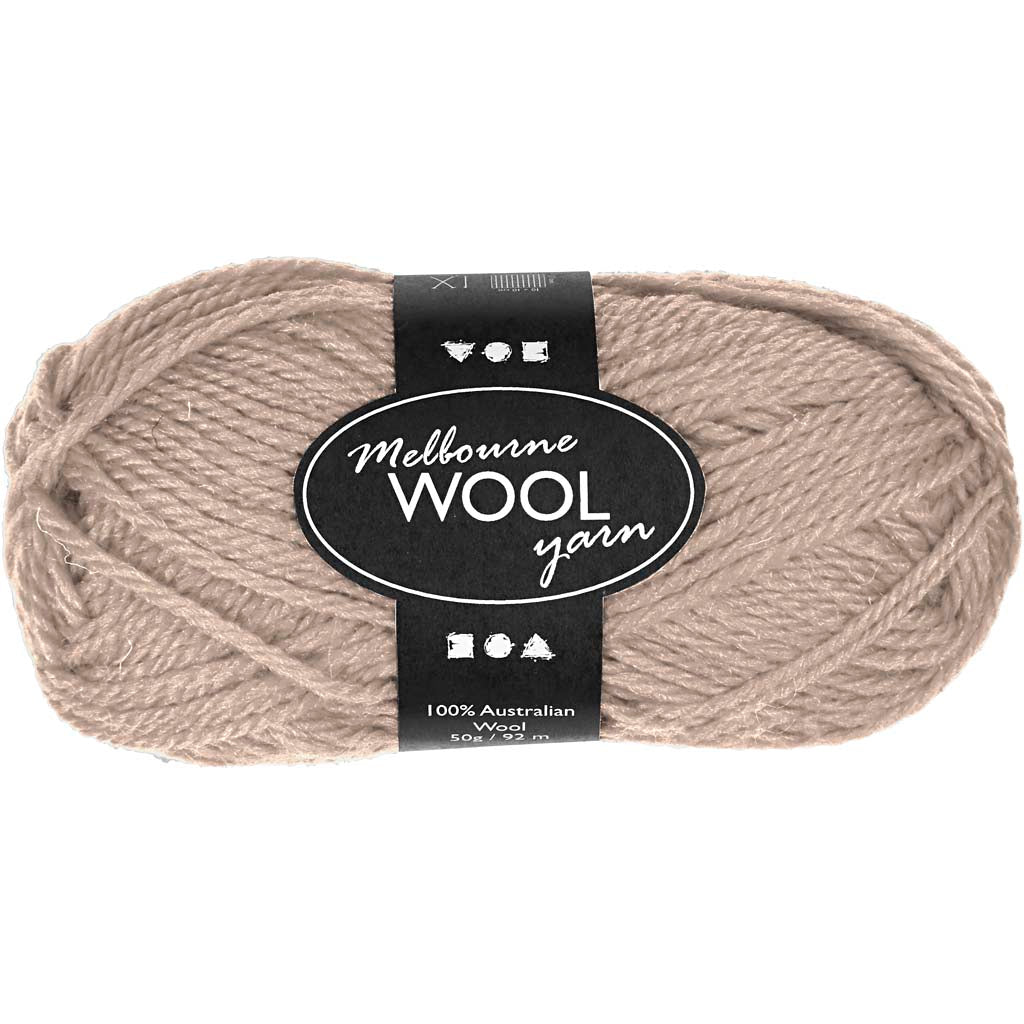 Creativ company melbourne wolgaren, l: 92 m, beige, 50 gr 1 bol