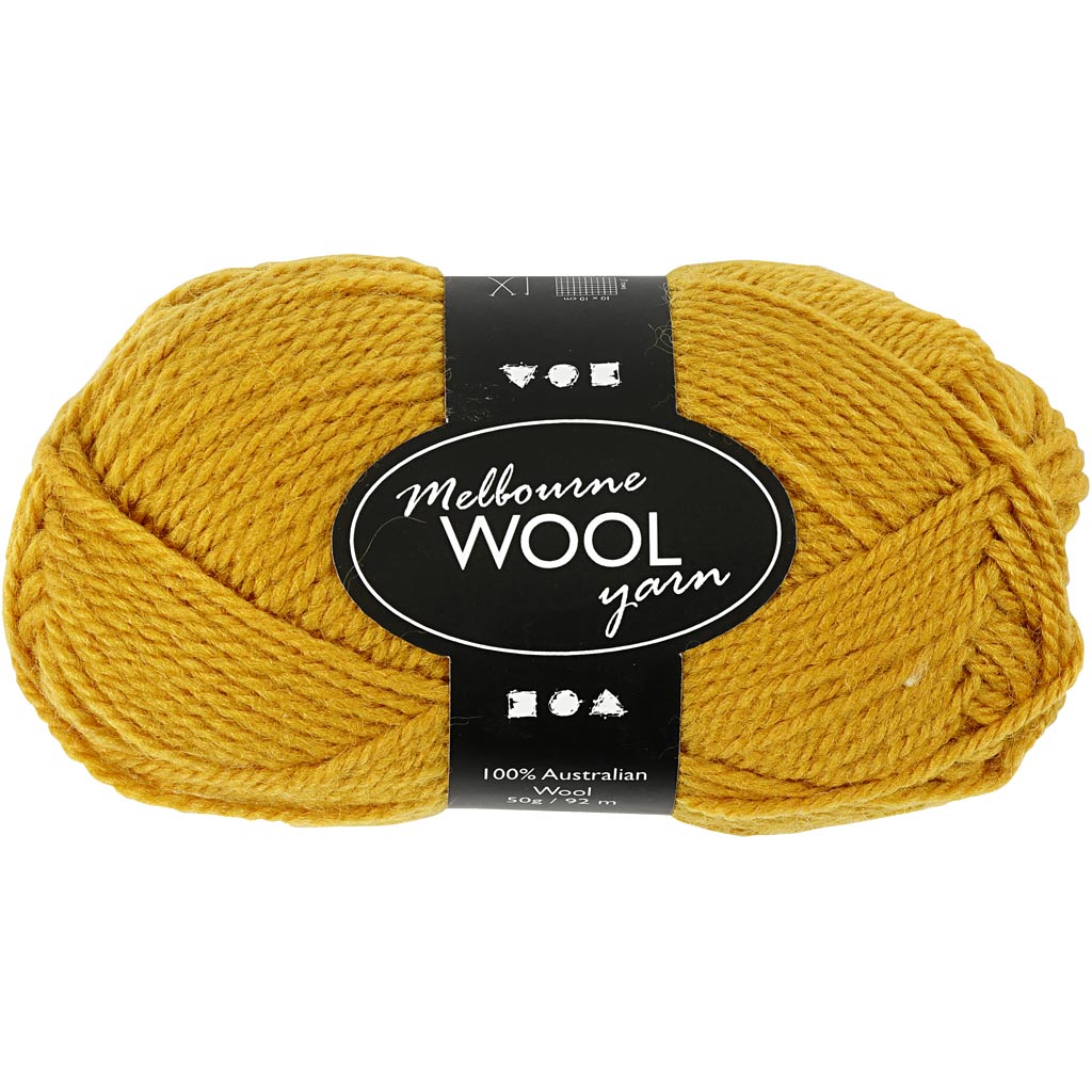 Creativ company melbourne wolgaren, l: 92 m, donkergeel, 50 gr 1 bol