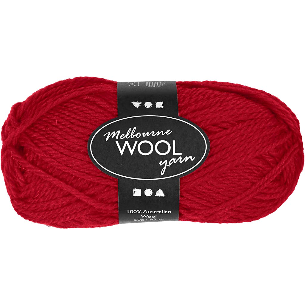 Creativ company melbourne wolgaren, l: 92 m, rood, 50 gr 1 bol